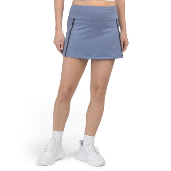 INPHORM Blue/black Upf 50 Aubrey Traditional Tennis Skort